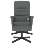 vidaXL Fotoliu de masaj rabatabil cu taburet, gri, piele ecologică vidaXL Fotoliu de masaj rabatabil cu taburet, gri, piele ecologică