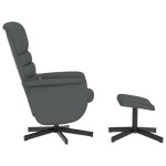 vidaXL Fotoliu de masaj rabatabil cu taburet, gri, piele ecologică vidaXL Fotoliu de masaj rabatabil cu taburet, gri, piele ecologică