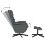 vidaXL Fotoliu de masaj rabatabil cu taburet, gri, piele ecologică vidaXL Fotoliu de masaj rabatabil cu taburet, gri, piele ecologică