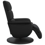 vidaXL Fotoliu rabatabil cu suport de picioare, negru, piele ecologică