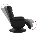 vidaXL Fotoliu rabatabil cu suport de picioare, negru, piele ecologică