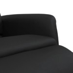 vidaXL Fotoliu rabatabil cu suport de picioare, negru, piele ecologică
