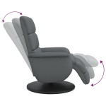 vidaXL Fotoliu rabatabil cu suport de picioare, gri, piele ecologică