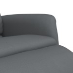 vidaXL Fotoliu rabatabil cu suport de picioare, gri, piele ecologică