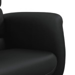 vidaXL Fotoliu rabatabil cu taburet, negru, piele ecologică