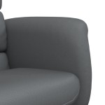 vidaXL Fotoliu rabatabil cu taburet, gri, piele ecologică