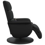 vidaXL Fotoliu de masaj rabatabil, cu taburet, negru, piele ecologică