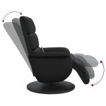 vidaXL Fotoliu de masaj rabatabil, cu taburet, negru, piele ecologică