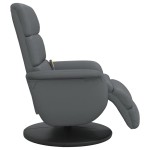 vidaXL Fotoliu de masaj rabatabil, cu taburet, gri, piele ecologică