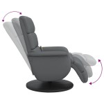 vidaXL Fotoliu de masaj rabatabil, cu taburet, gri, piele ecologică