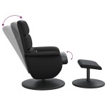 vidaXL Fotoliu de masaj rabatabil cu taburet, negru, piele ecologică