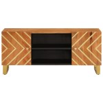 vidaXL Dulap TV maro și negru 105x33,5x46 cm lemn masiv de mango