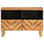 vidaXL Dulap TV, maro și negru, 70x33,5x46 cm, lemn masiv de mango