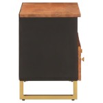 vidaXL Dulap TV, maro și negru, 70x33,5x46 cm, lemn masiv de mango
