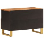 vidaXL Dulap TV, maro și negru, 70x33,5x46 cm, lemn masiv de mango