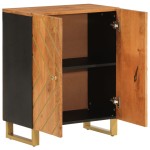 vidaXL Dulap lateral, maro și negru, 60x33,5x75 cm lemn masiv de mango