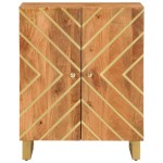 vidaXL Dulap lateral, maro și negru, 60x33,5x75 cm lemn masiv de mango