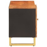 vidaXL Dulap TV, maro și negru, 80x31,5x46 cm, lemn masiv de mango