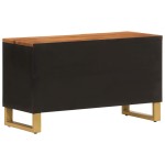 vidaXL Dulap TV, maro și negru, 80x31,5x46 cm, lemn masiv de mango