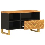 vidaXL Dulap TV, maro și negru, 80x33,5x46 cm, lemn masiv de mango