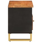 vidaXL Dulap TV, maro și negru, 80x33,5x46 cm, lemn masiv de mango