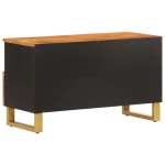 vidaXL Dulap TV, maro și negru, 80x33,5x46 cm, lemn masiv de mango