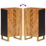 vidaXL Dulap lateral, maro și negru, 40x33,5x75 cm lemn masiv de mango