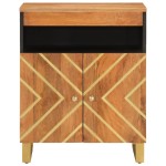 vidaXL Dulap lateral, maro și negru, 60x33,5x75 cm lemn masiv de mango