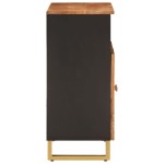 vidaXL Dulap lateral, maro și negru, 60x33,5x75 cm lemn masiv de mango