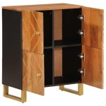 vidaXL Dulap lateral, maro și negru, 60x33,5x75 cm lemn masiv de mango