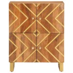 vidaXL Dulap lateral, maro și negru, 60x33,5x75 cm lemn masiv de mango
