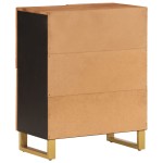 vidaXL Dulap lateral, maro și negru, 60x33,5x75 cm lemn masiv de mango