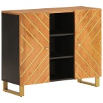 vidaXL Dulap lateral, maro și negru, 90x33,5x75 cm lemn masiv de mango