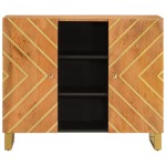 vidaXL Dulap lateral, maro și negru, 90x33,5x75 cm lemn masiv de mango