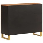 vidaXL Dulap lateral, maro și negru, 90x33,5x75 cm lemn masiv de mango