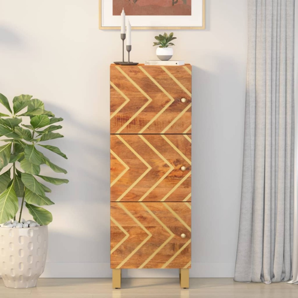 vidaXL Dulap înalt, maro și negru, 40x33,5x110 cm, lemn masiv de mango