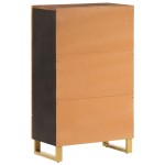vidaXL Dulap înalt, maro și negru, 60x33,5x100 cm, lemn masiv de mango