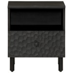 vidaXL Noptieră, negru, 40x33x46 cm, lemn masiv de mango