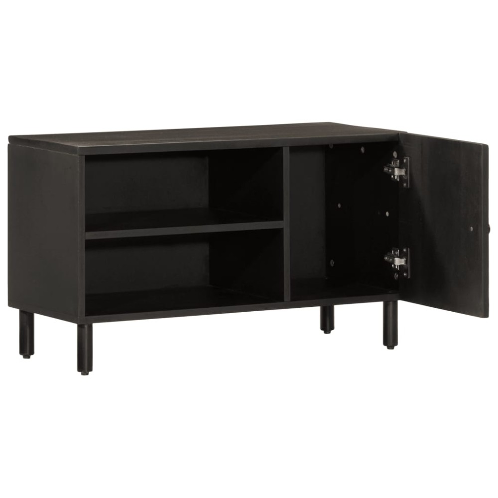 vidaXL Comodă TV, negru, 80x31x46 cm, lemn masiv de mango