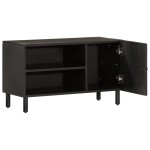 vidaXL Comodă TV, negru, 80x31x46 cm, lemn masiv de mango