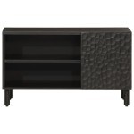 vidaXL Comodă TV, negru, 80x31x46 cm, lemn masiv de mango