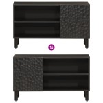 vidaXL Comodă TV, negru, 80x31x46 cm, lemn masiv de mango