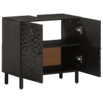 vidaXL Dulap chiuveta de baie, negru, 62x33x58 cm, lemn masiv de mango vidaXL Dulap chiuveta de baie, negru, 62x33x58 cm, lemn masiv de mango