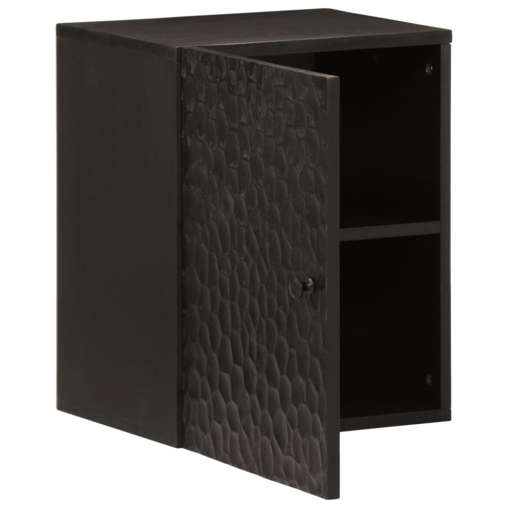 vidaXL Dulap de perete de baie, negru, 38x33x48cm, lemn masiv de mango