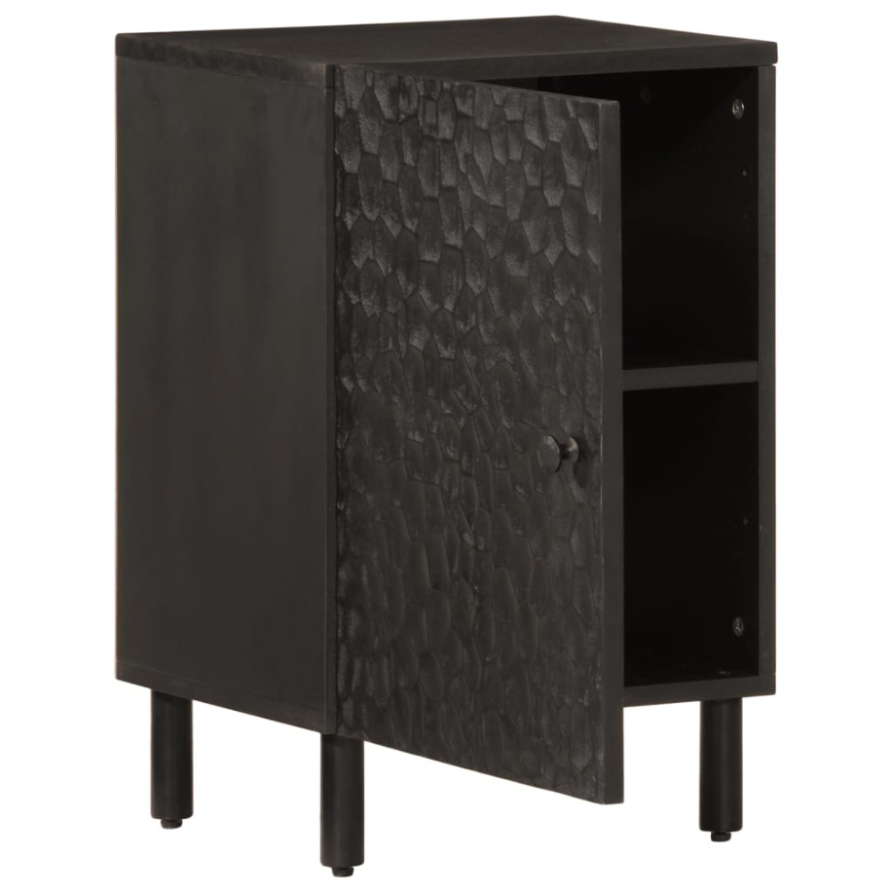 vidaXL Dulap de baie, negru, 38x33x58 cm, lemn masiv de mango