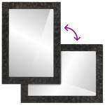 vidaXL Oglindă de baie negru 50x70x2,5cm lemn masiv de mango și sticlă