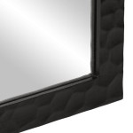 vidaXL Oglindă de baie negru 50x70x2,5cm lemn masiv de mango și sticlă