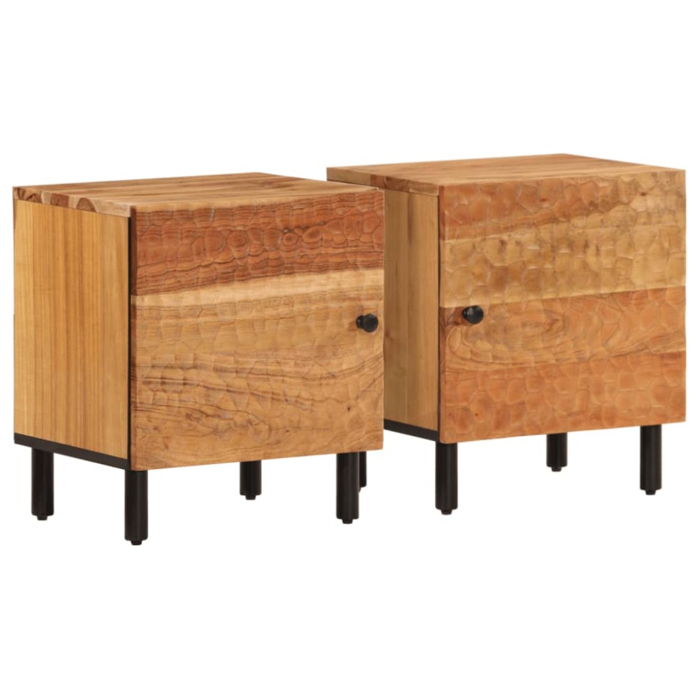 vidaXL Noptiere, 2 buc., 40x33x46 cm, lemn masiv de acacia