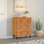 vidaXL Dulap lateral, 60x33x75 cm, lemn masiv de acacia