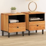 vidaXL Noptiere, 2 buc., 40x33x46 cm, lemn masiv de acacia vidaXL Noptiere, 2 buc., 40x33x46 cm, lemn masiv de acacia